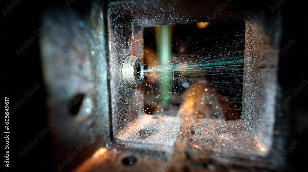 Poster intense reaction occurring as steam and fine particles obscure the view of a thermocouple inserted i
