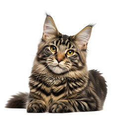 Fototapeta premium Maine Coon Cat Portrait Looking Directly at Camera.