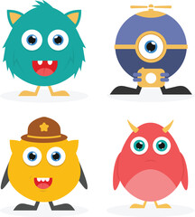 Cute Monster Characters Set 1