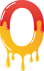 alphabet letter O with dripping colors