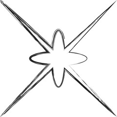 Set of ink stars. Design decoration