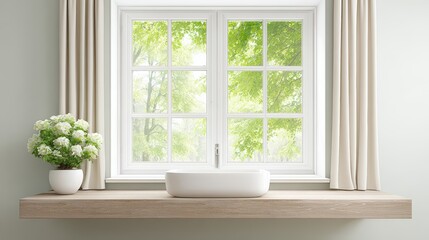 Bright Window View, Interior Design, Home Decor, Greenery