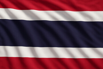 Naklejka premium Waving Thailand Flag Close-Up