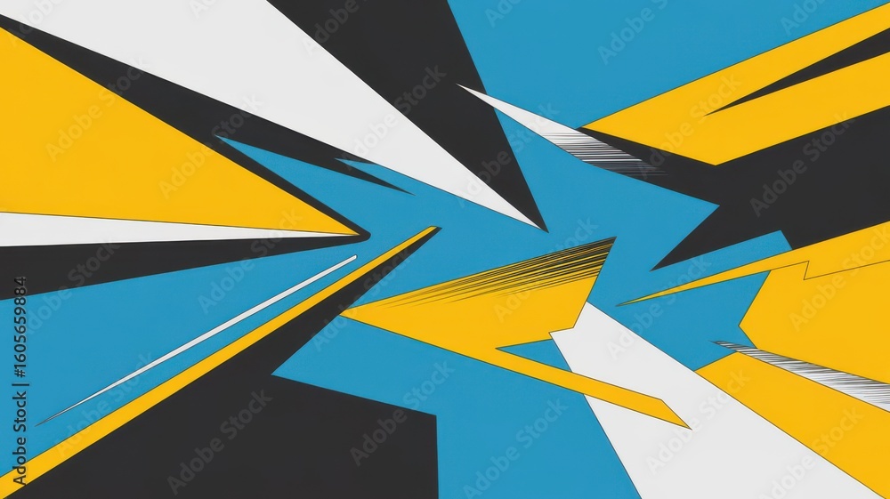 Poster dynamic abstract background with geometric sharp shapes and vivid colors
