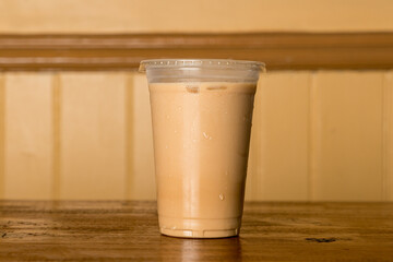 Iced coffee in a clear cup