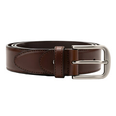 Brown Leather Belt with Metal Buckle.