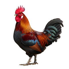 Fototapeta premium Colorful Rooster with Vibrant Feathered Plumage.