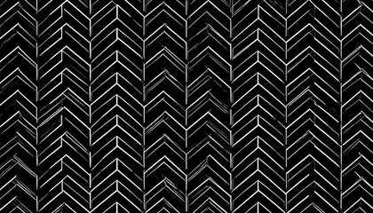 Abstract Black and White Chevron Pattern Background with Grunge Texture