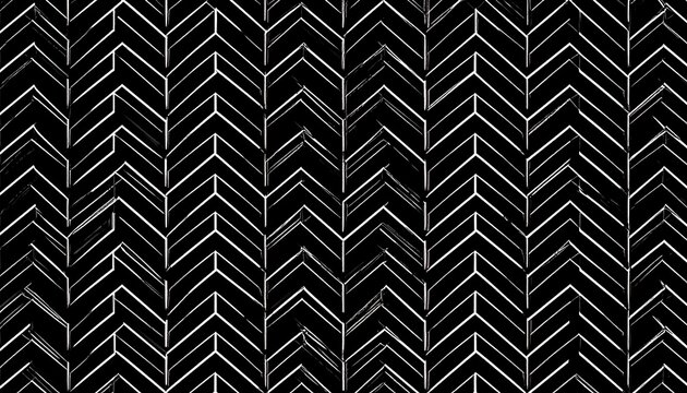Abstract Black and White Chevron Pattern Background with Grunge Texture - Powered by Adobe