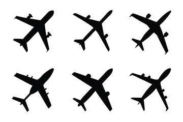 Aviation Armada: An array of sleek, monochromatic silhouettes of airplanes dance across the composition, inviting viewers to ponder the marvels of air travel and adventure. 