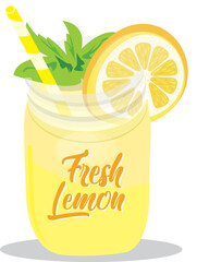 Glass of fresh lemon juice on white background