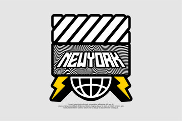 badge style streetwear apparel fashion vector for printing
