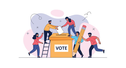 Fototapeta premium People participating in the voting process making their voices heard and decisions