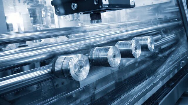 CNC machine turning and reaming of metal cylinders