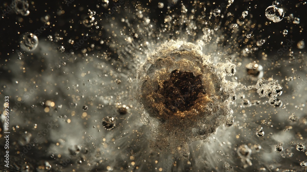 Poster coal ash briquette experiencing rapid disintegration when encountering water, releasing fragmented p