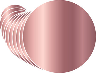 Circle rose gold overlay curve design. Metallic with glowing, badges, banner, tag