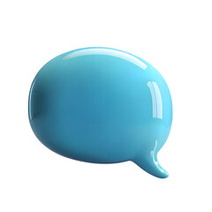 Glossy Teal 3D Speech Bubble; Modern Communication Concept; Isolated on Black Background