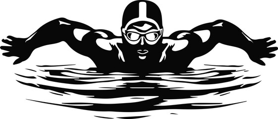 수영, 접영 일러스트