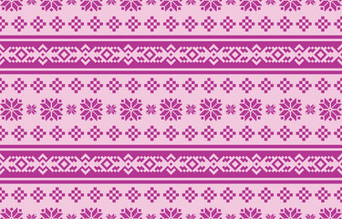 Christmas and New Year green and white seamless pattern, fairytale pixel pattern in white and green with Nordic snowflakes for winter hats, ugly sweaters, jumpers. wallpaper, paper or other design