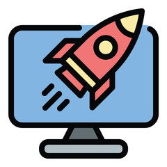 Boost icon flat line style illustration representing performance improvement and energy enhancement, suitable for productivity tools, marketing campaigns, and personal development projects