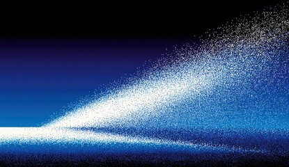 Abstract design with dispersed white particles on a dark blue background.
