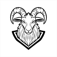 Fierce Ram Head Mascot Vector Graphic Design Asset for a Team