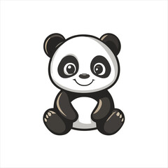 Charming panda bear character in a cute cartoon vector style