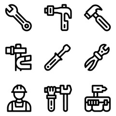 Quality full and unique Repair concept line icon set
