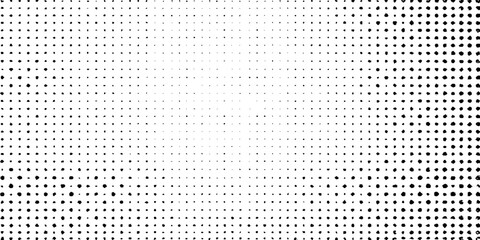 Grunge halftone gradient background faded dotted grit noise texture. Black and white rasterized sand wallpaper.