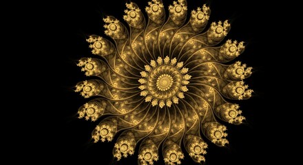 Ornate Golden Spiral Mandala Design
