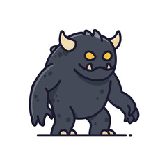 Fototapeta premium Vector illustration of monster token icon game style on white background, fantasy board element