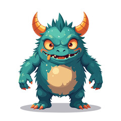 Fototapeta premium Vector illustration of monster token icon game style on white background, fantasy board element
