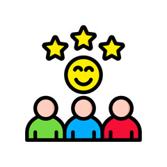 Obraz premium Customer Satisfaction lineal color icon