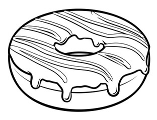 Doughnut with glaze coloring page