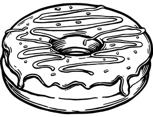 Doughnut with glaze coloring page