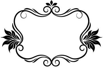 A vintage vector frame with ornate floral swirls, perfect for a wedding invitation or decorative border design