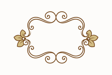 Vintage floral frame with ornate decorative elements, perfect for retro design and wedding invitations