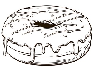 Doughnut with glaze coloring page