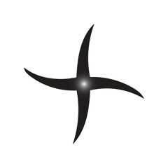 star shape black and white gradient on white background