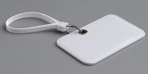 An empty tag ready for your message. This versatile blank tag presents a clean slate for your personalized messages or branding needs, with a neutral grey background.