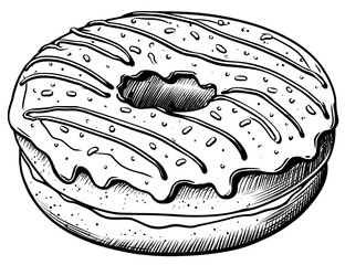 Doughnut with glaze coloring page