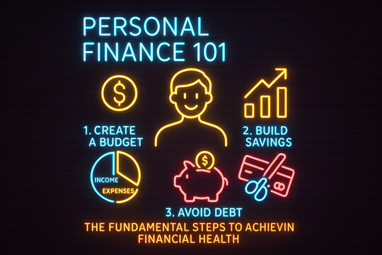 Comprehensive Personal Finance Guide Infographic for Financial Literacy - Powered by Adobe
