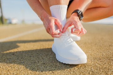 Getting ready for a morning run on the track