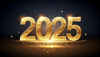Gold glitter 2025 new year