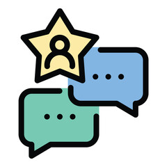 Famous icon flat line style illustration representing widely recognized individuals or achievements, suitable for celebrity features, influencer content, and entertainment or branding projects