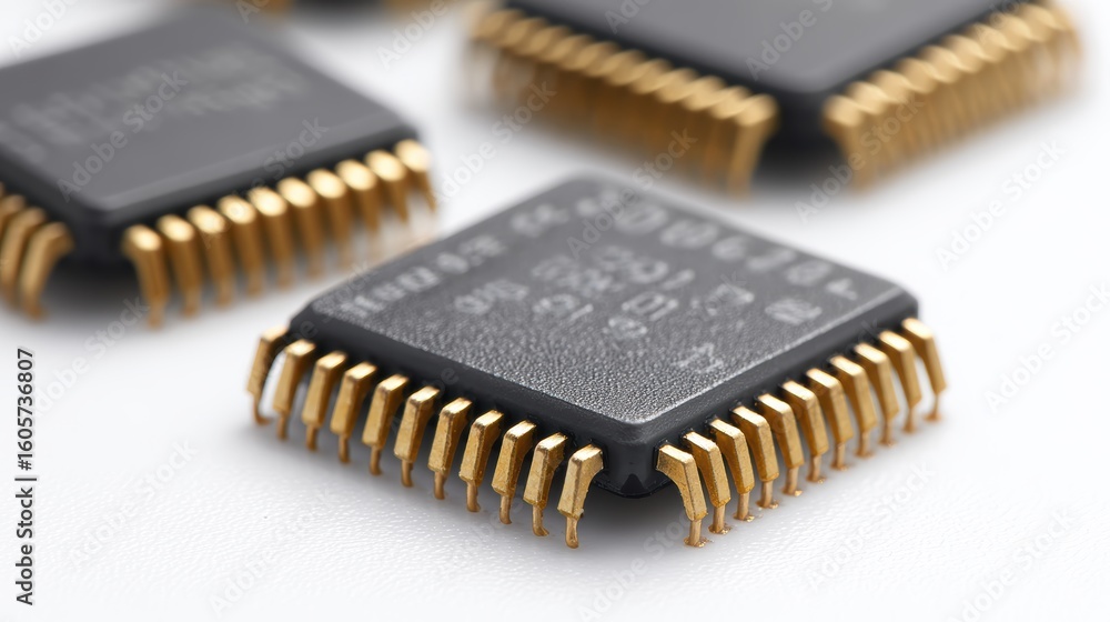 Poster ic chip macro: semiconductor, microchip, electronic component