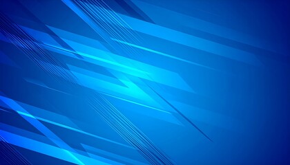 Dynamic blue abstract background with geometric shapes and linear design elements