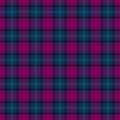 White, Blue, Black, Red, Purple Tartan Weave Pattern - Tile
