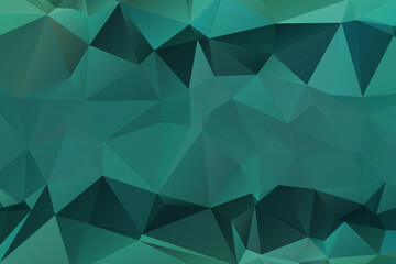 Obraz premium Abstract geometric pattern featuring a gradient of teal and dark green polygonal shapes creating a textured, modern background.