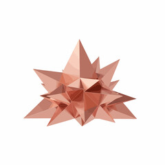 Obraz premium A geometric rose-gold starburst design, rendered with sharp edges and complex facets.